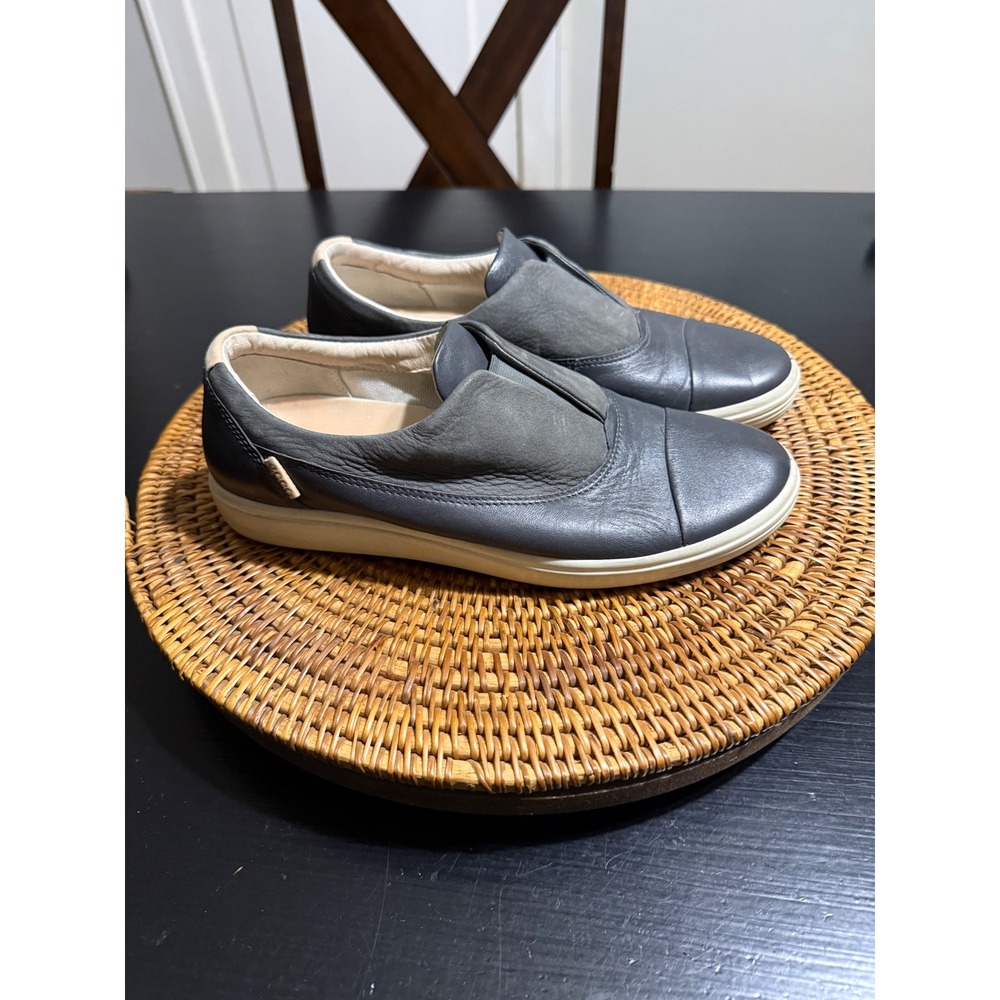 ECCO Soft 7 Womens Gray Leather Nubuck Slip On Sneakers 430893 Size 39 US 8-8.5